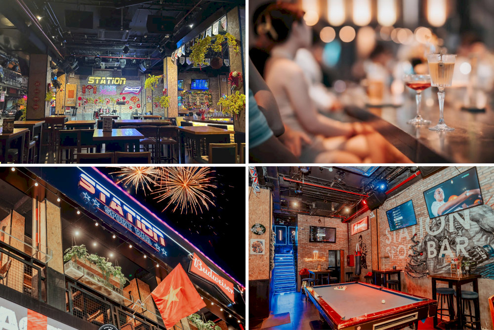 一個充滿體育激情和激動人心的搖滾音樂之夜的經典風格酒吧